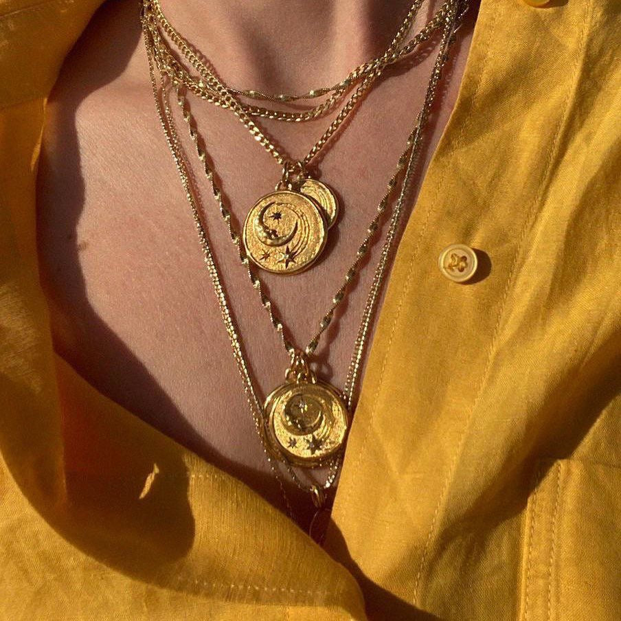 Double night sky necklace