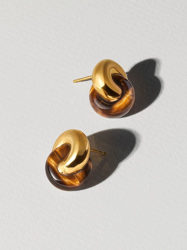 Tiger's eye stone earrings