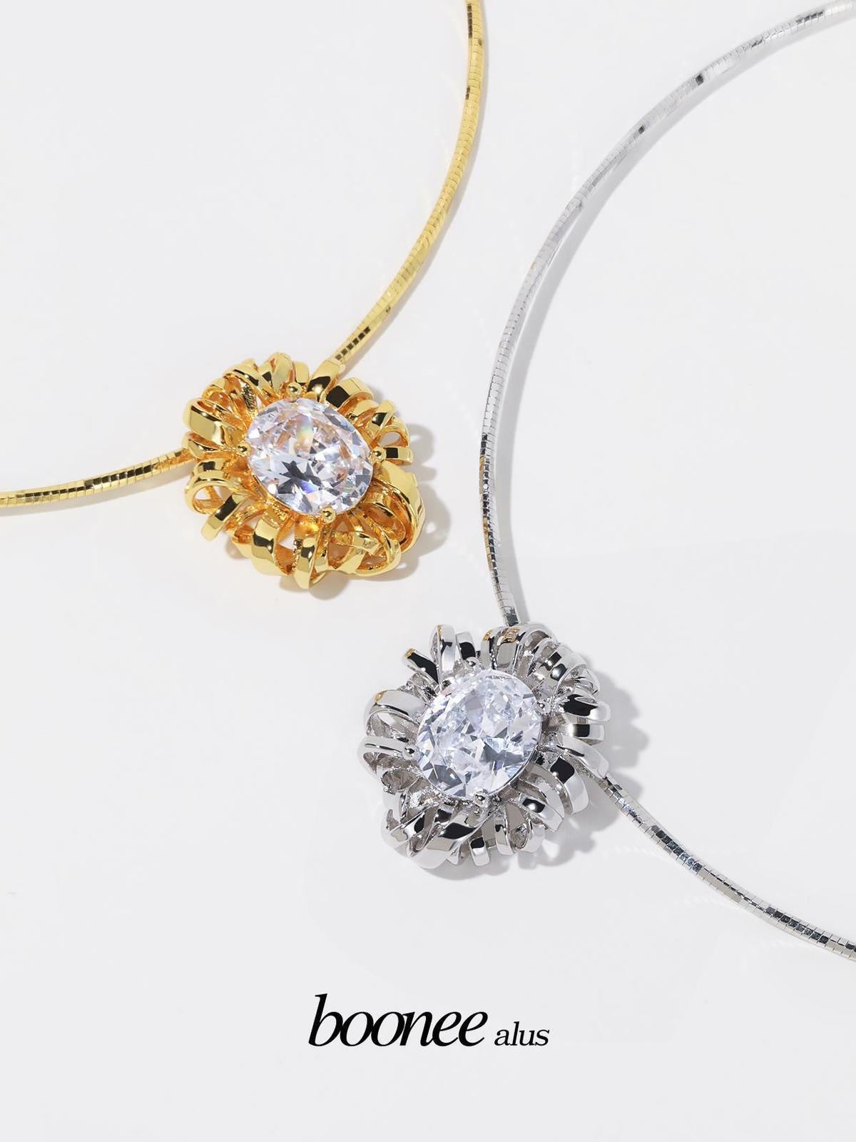 Sunflower diamond choker