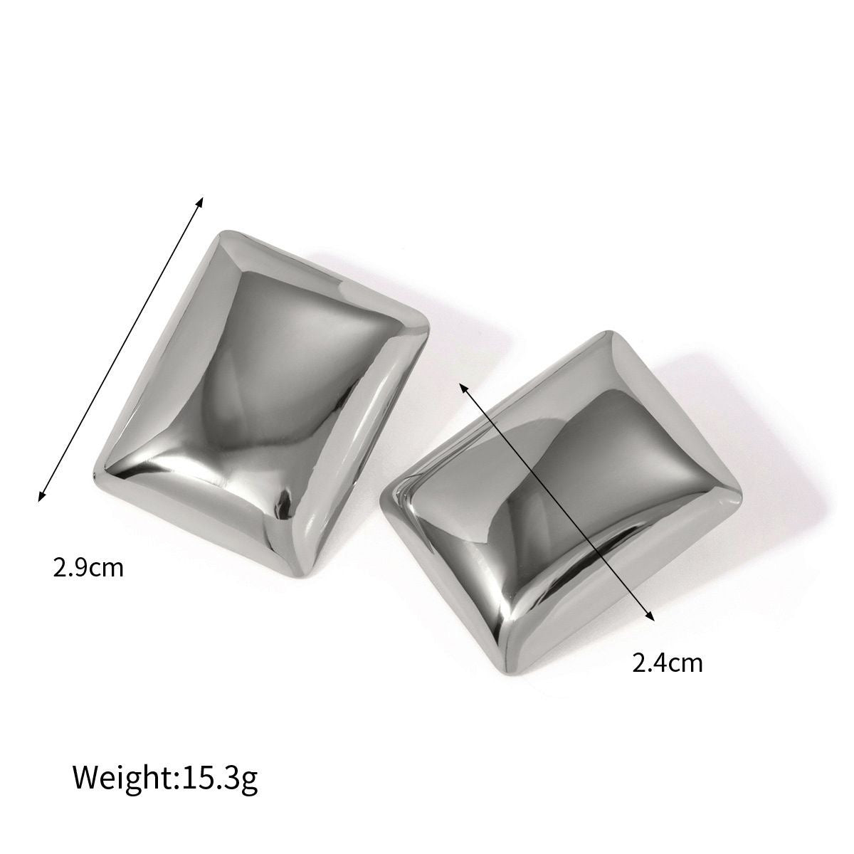Swirl/Square stud earrings