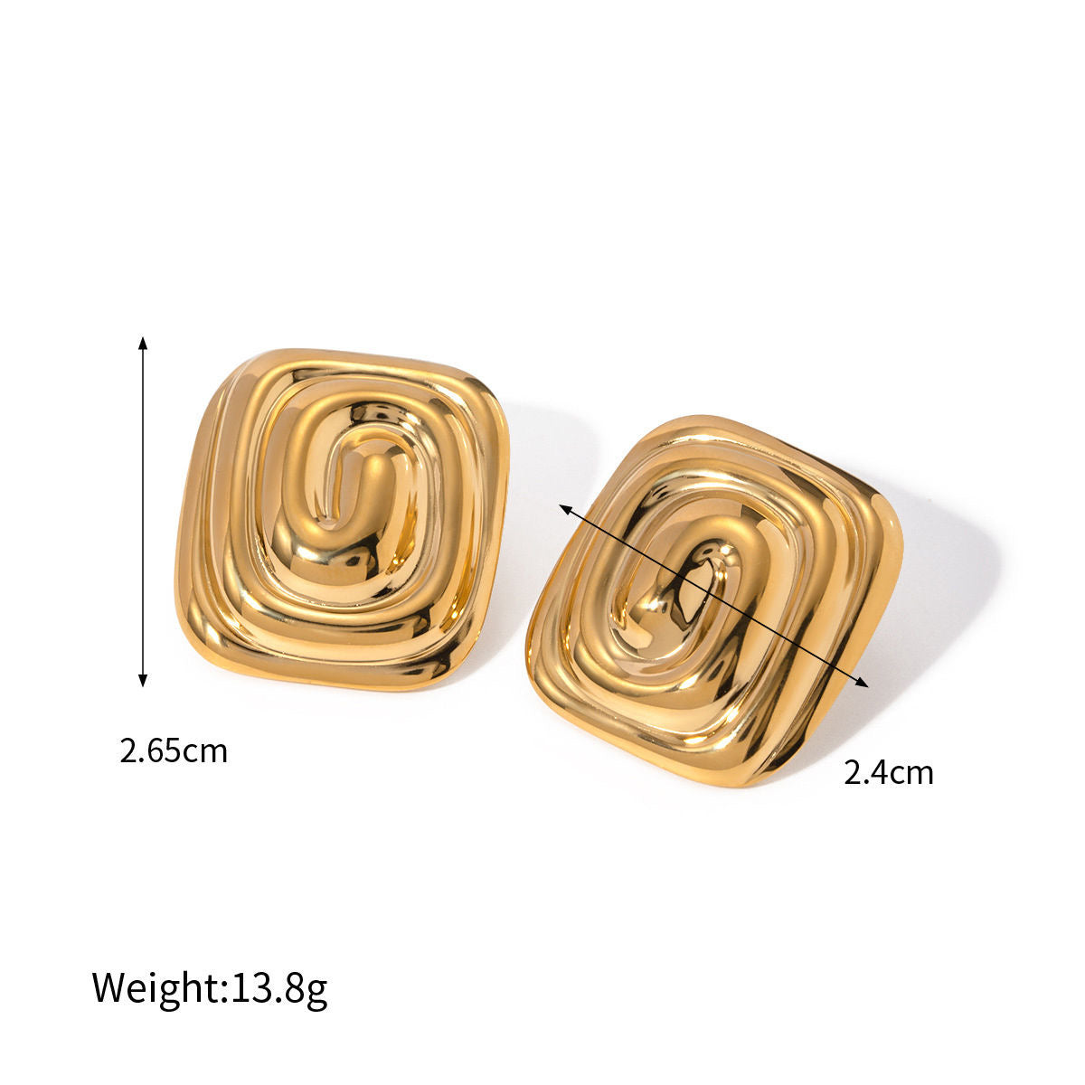 Swirl/Square stud earrings