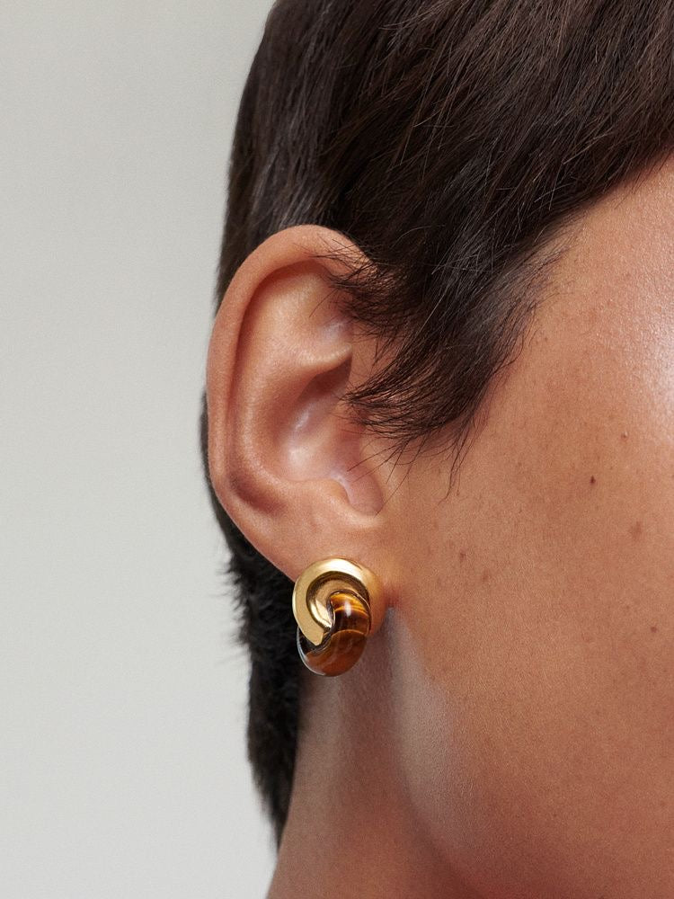 Tiger's eye stone earrings