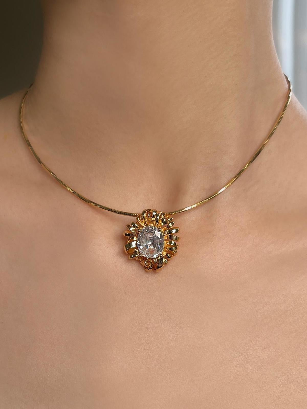 Sunflower diamond choker