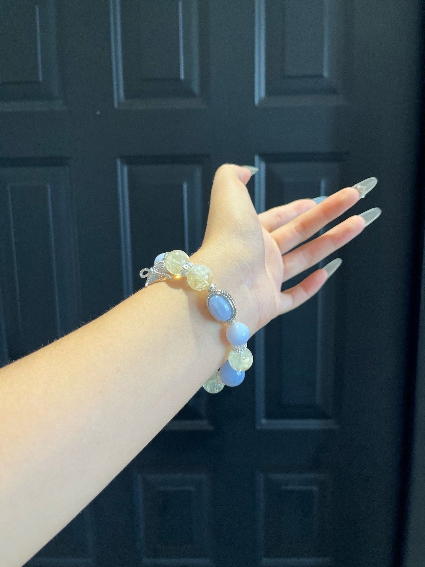 Energy luck Blue agate Fancy yellow crystal