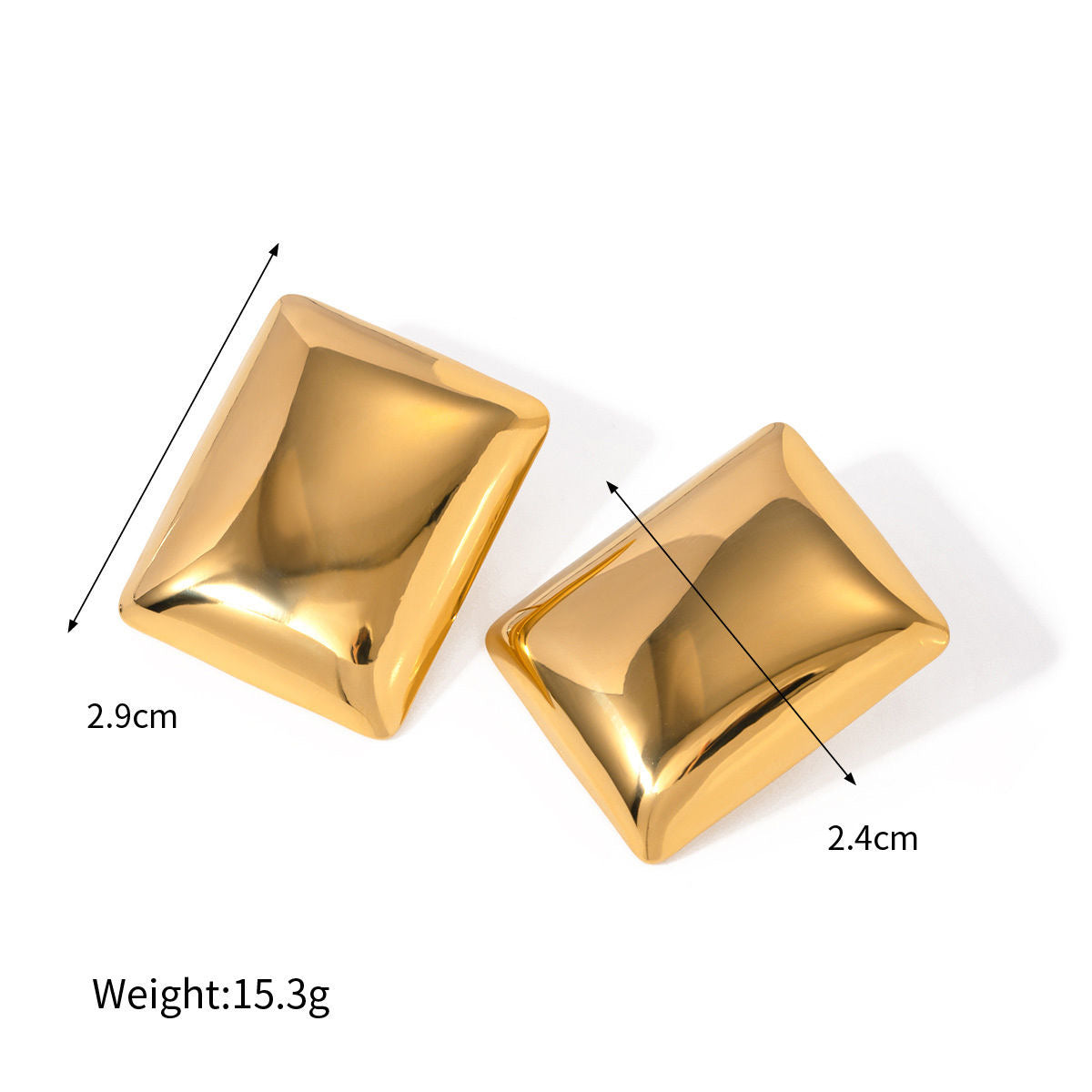 Swirl/Square stud earrings