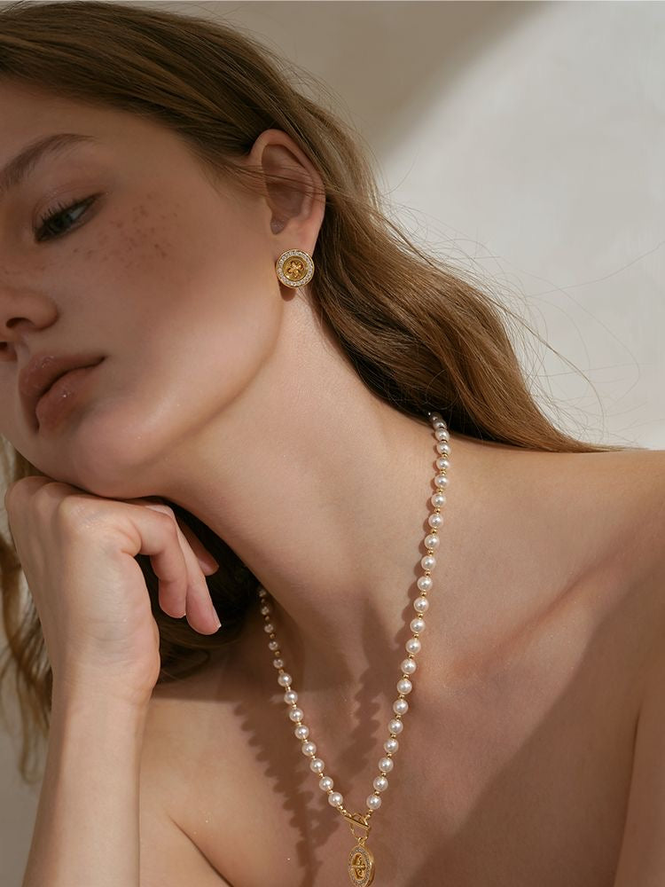 Button earrings