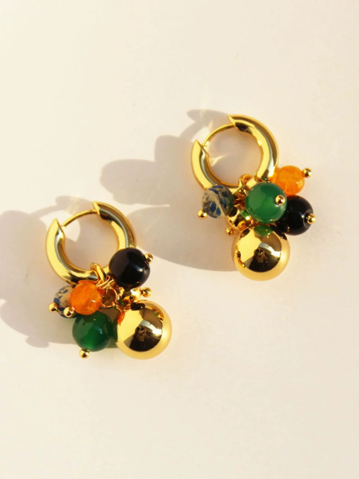Colored ball earrings