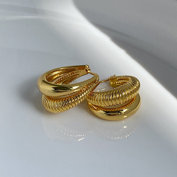 Hammered double earrings
