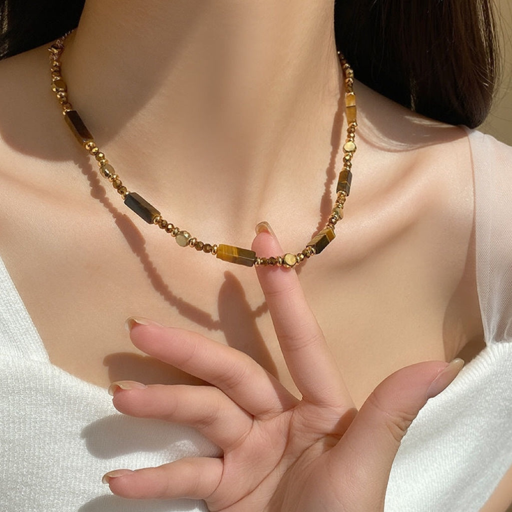Tiger eye crystal necklace