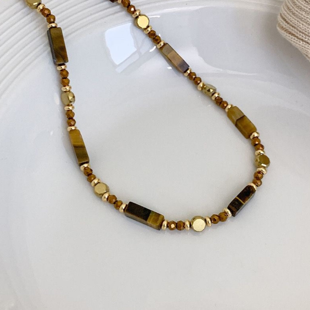 Tiger eye crystal necklace