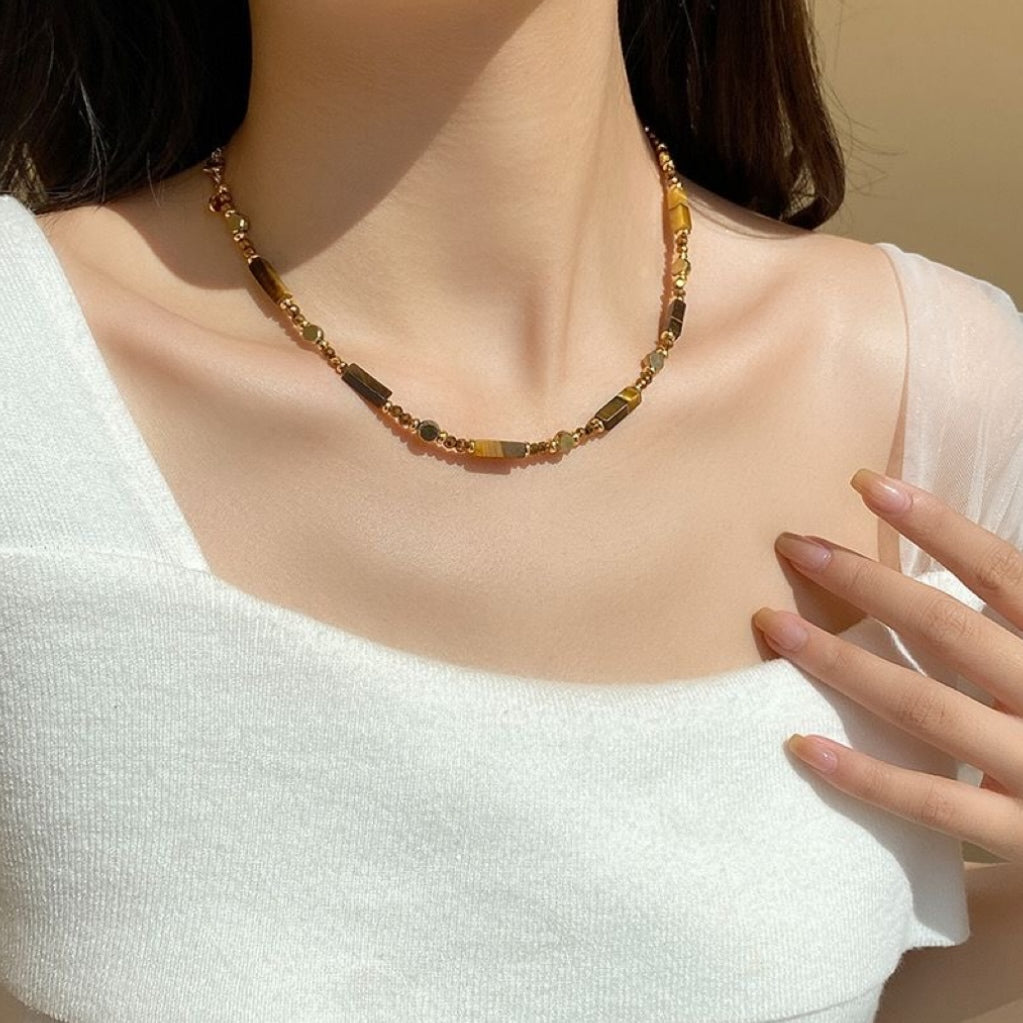 Tiger eye crystal necklace