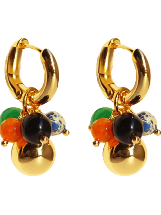 Colored ball earrings