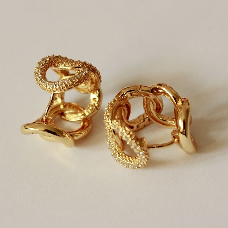 Hammered coiled earrings