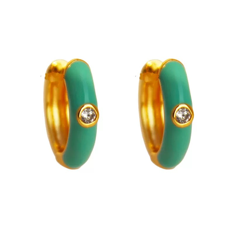 Green C-earrings