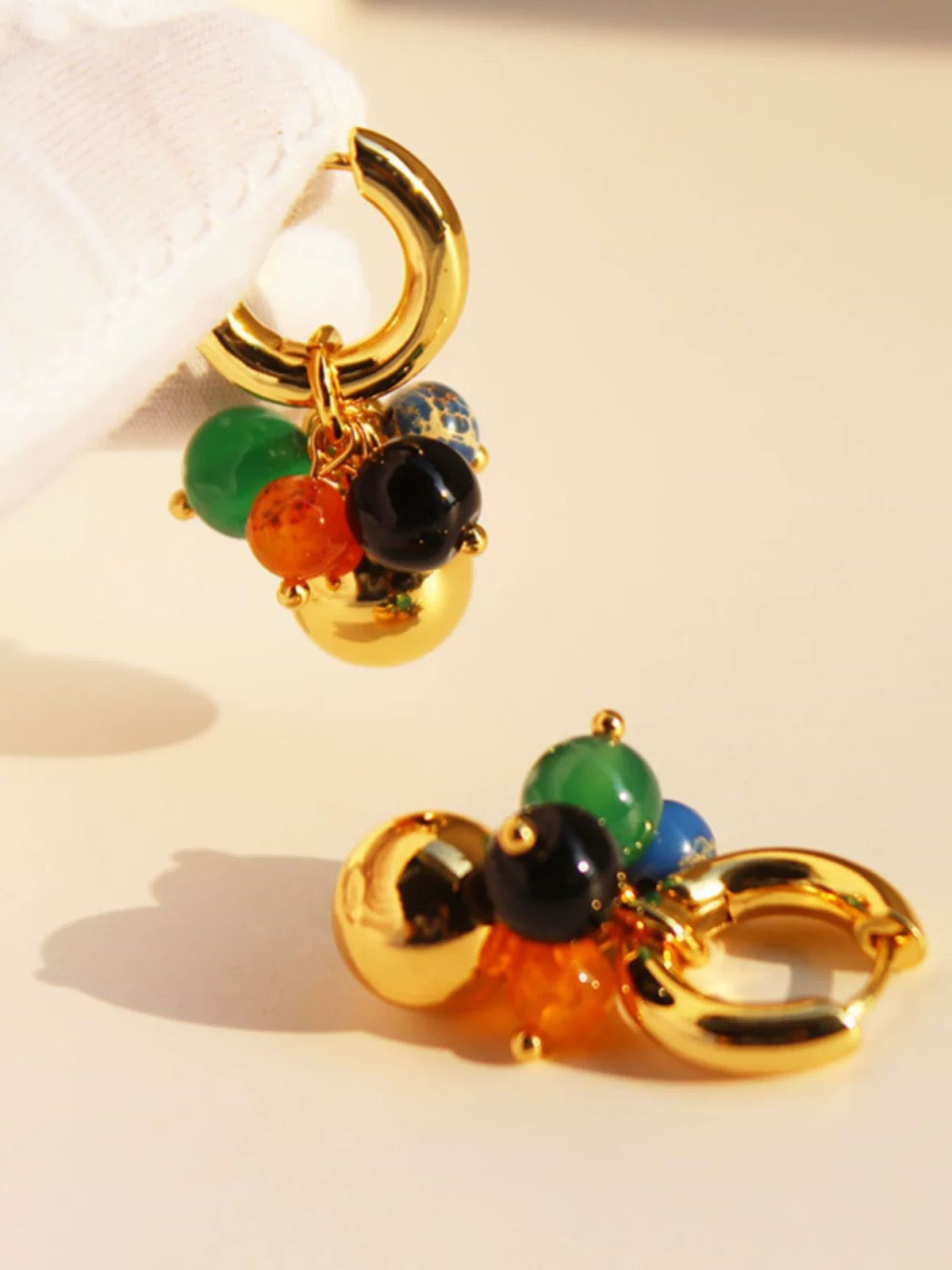 Colored ball earrings